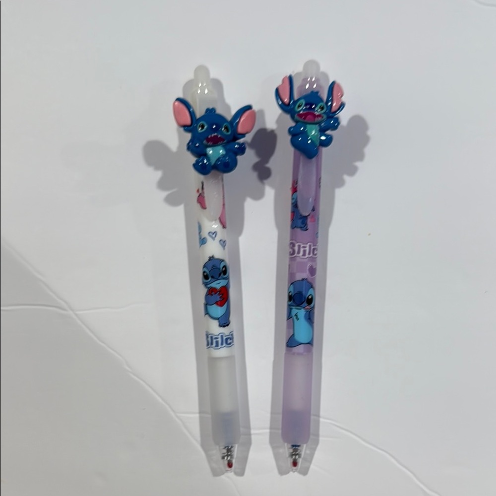 Stitch Erasable white and purple Gel Pens